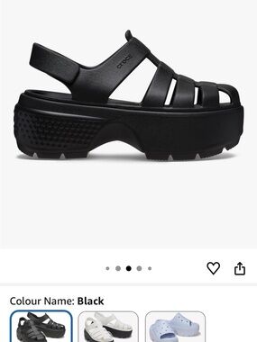 CROCS Platform Fisherman Sandal in Black
